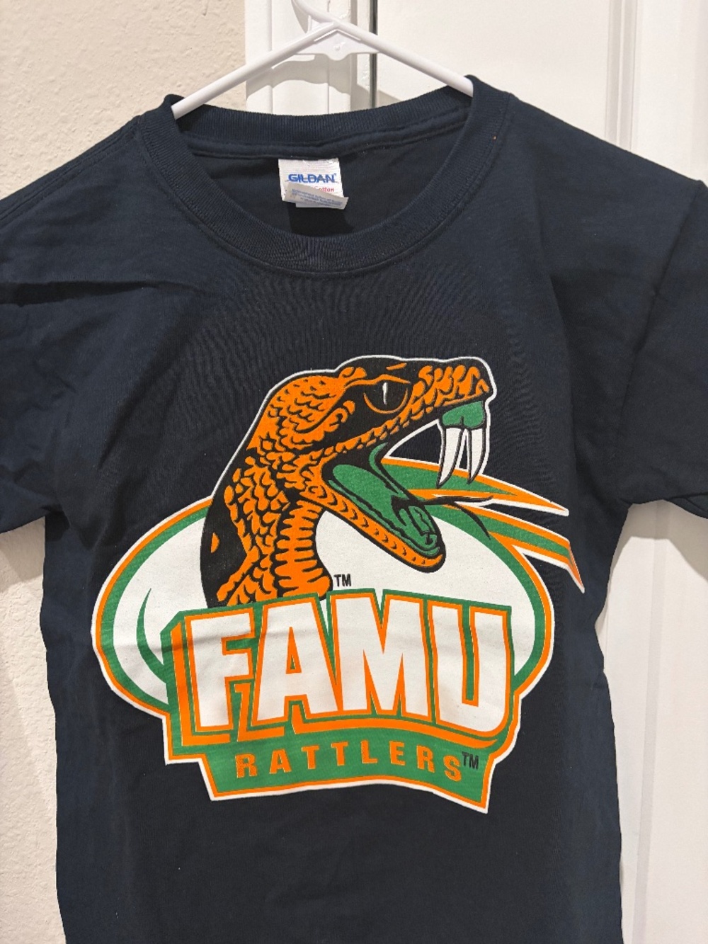 Florida A&M Rattlers Black Youth Small T-Shirt Made by Gildan